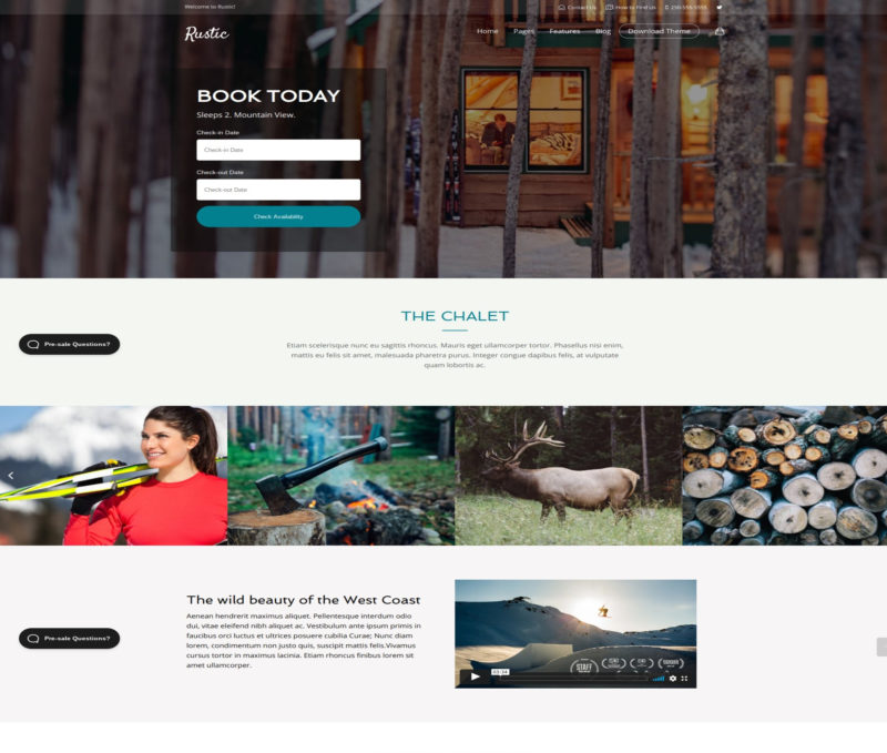 Holiday Home Website Design Template and Hosting